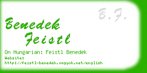 benedek feistl business card